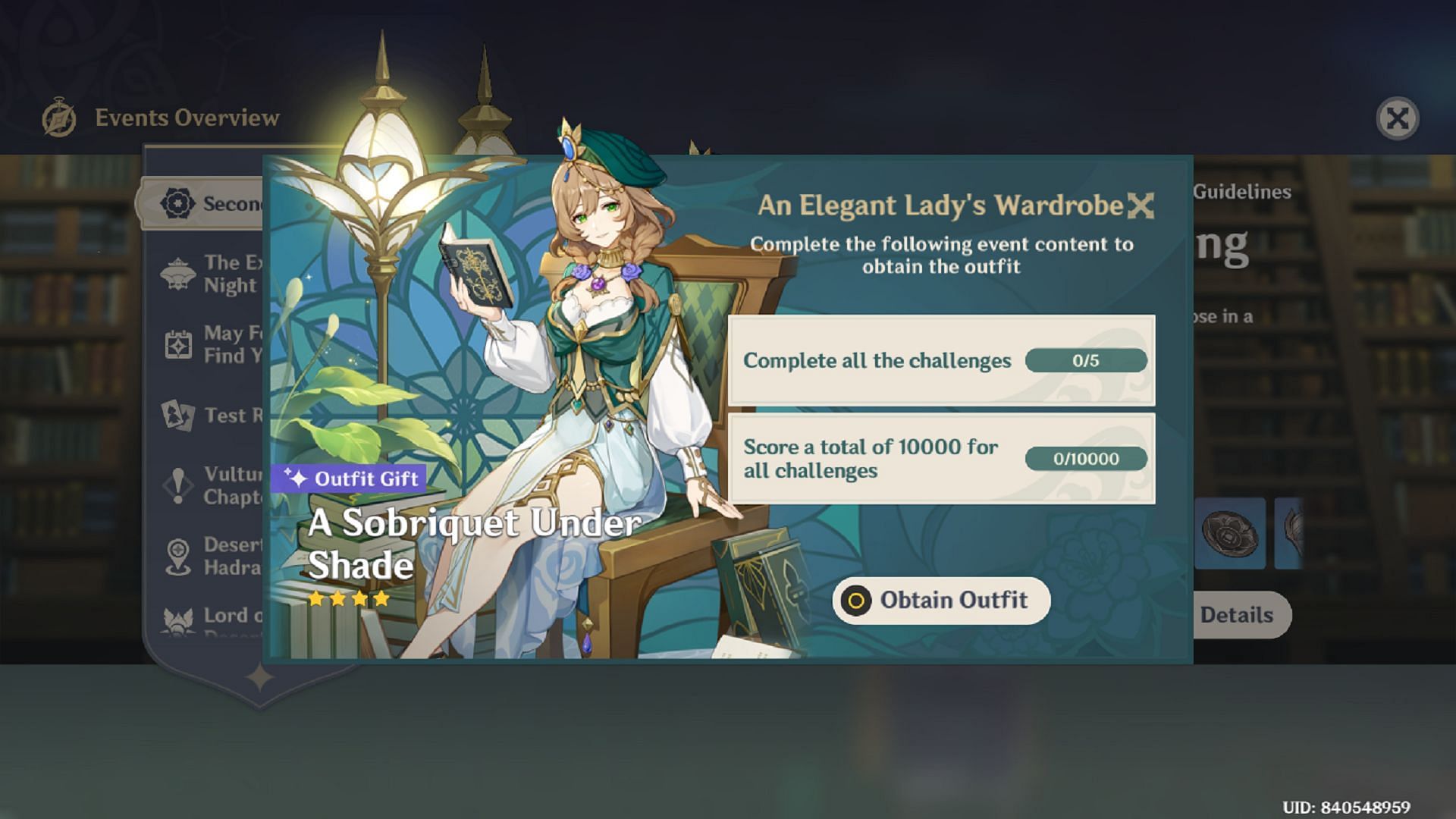 Obtain 10000 points and clear all domain challenges to get the free skin (Image via HoYoverse)